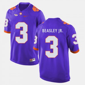 Men's Purple College Football #3 Vic Beasley Jr. Clemson Jersey 279363-538