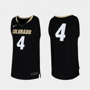 For Men College Basketball Replica Colorado Jersey Black #4 394300-157