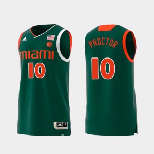 Replica Green #10 Mens Dominic Proctor Miami Jersey Swingman College Basketball 259175-943